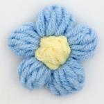 Цветок вязаный, набор 10 шт., размер 1 шт., 4 * 1,5 см, цвет голубой