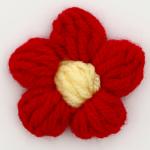 Цветок вязаный, набор 10 шт., размер 1 шт., 4 * 1,5 см, цвет красный
