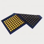 Ипликатор - коврик, основа спанбонд, 140 модулей, 28 * 64 см, цвет тёмно-синий/жёлтый