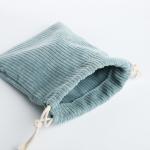 Косметичка - мешок с завязками, цвет голубой