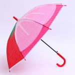 Детский зонт п/авт «Ягодный принт Клубника» d = 84 см, R = 42 см, 8 спиц, 68 * 10 * 8 см