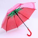 Детский зонт п/авт «Ягодный принт Клубника» d = 84 см, R = 42 см, 8 спиц, 68 * 10 * 8 см