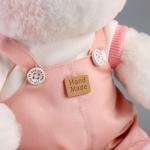 Мягкая игрушка "Little Friend", медведь в розовом комбинезоне