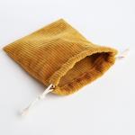 Косметичка - мешок с завязками, цвет горчичный