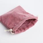Косметичка - мешок с завязками, цвет сиренево-розовый
