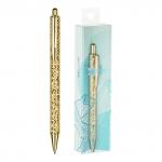 Ручка шариковая автоматическая MESHU Gold shimmer синяя, 1,0мм, MS_89904
