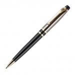 Ручка шариковая Luxor Futura синяя, 0,7 мм, корпус черный/золото, поворотный механизм, футляр, 2897