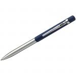 Ручка шариковая Luxor Gemini синяя, 1,0мм, корпус синий/хром, кнопочный механизм, 2036