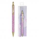 Ручка шариковая автоматическая MESHU Pink shimmer синяя, 1,0мм, MS_89881