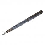 Ручка перьевая Delucci Stellato черная, 0,8мм, корпус серебро/хром, подарочный футляр, CPs_81480