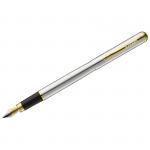Ручка перьевая Luxor Marvel синяя, 0,8мм, корпус хром/золото, 8231