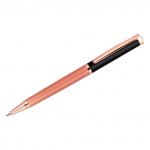 Ручка шариковая Delucci Fenice синяя, 1,0мм, корпус розовое золото/черный, поворотн., подарочная упаковка, CPs_11426