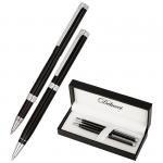 Набор Delucci Classico: ручка шарик., 1мм и ручка-роллер, 0,6мм, синие, корпус черный, подарочная упаковка, CPn_12029