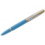 Ручка перьевая Parker 51 Turquoise GT темно-синяя, 0,8мм, подарочная упаковка, 2169079