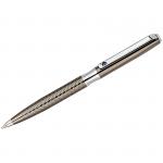 Ручка шариковая Delucci Taglia синяя 1,0мм, корпус оружейный металл/серебро, с кристалл, подарочная упаковка, CPs_11424