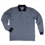 Рубашка-поло с рукавами и карманом на молнии, (Fayz-M), темно-синий пике, (арт. FZ145-01)