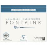 Альбом для акварели, 15л., 24*30, на склейке Clairefontaine Fontaine Grain Nuageux, 300г/м2, холод. пресс., облачная текстура, 96421C