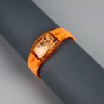 Светодиодный браслет оранжевый батарейки CR2016х2, свечение оранжевое