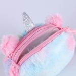 Плюшевая сумочка "Единорог" на шнурке, цвет розовый
