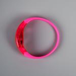 Светодиодный браслет розовый, батарейки CR2016х2, свечение розовое