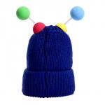 Карнавальная шапка "Глазастик" с рожками р-р 56-58, цвет синий