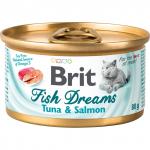 BRIT CARE, Консервы с тунцом и лососем для кошек "Fish Dreams", 80г, 111362