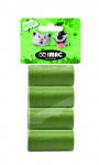 IMAC, Биоразлагаемые мешки для выгула собак, 4 рулона по 15 штук, ICA510, зеленые