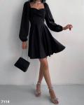 Платье Барби верх запах черное O114 G250 11.23