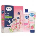 Подарочный набор женский AURA Skin Care, крем-гель для душа, 250 мл + детокс-крем для рук, 75 мл