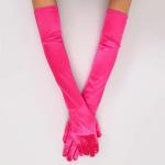 Карнавальный аксессуар - перчатки 55см, цвет фуксия Страна Карнавалия