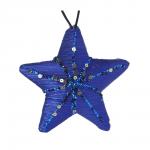 СНОУ БУМ Подвеска, в форме звезды, 13 см, пенопласт, текстиль, цвет синий с золотом
