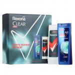 Подарочный набор мужской CLEAR MEN+REXONA шампунь для волос 200мл + гель для душа 180 мл