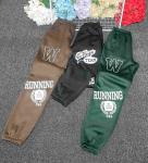 Брюки Size Plus Running на флисе зеленые K53