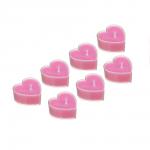LADECOR Набор свечей в гильзе в виде сердца, 7 шт, парафин, пластик (4x2 см) цвет розовый