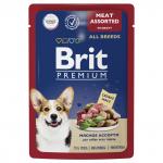 BRIT PREMIUM, Пауч для взрослых собак всех пород, Мясное ассорти в соусе, 85г, 5053445