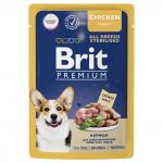 BRIT PREMIUM, Пауч для взрослых стерилизованных собак всех пород, Курица в соусе, 85г, 5053834