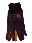 Женские демисезонные перчатки из велюра, цвет шоколад