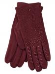 Женские перчатки из велюра, цвет бордовый