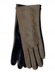 Комбинированные женские перчатки, цвет светло-бежевый