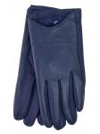 Женские перчатки автоледи из натуральной кожи и велюра, цвет синий