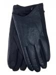 Женские перчатки автоледи из натуральной кожи и велюра, цвет черный