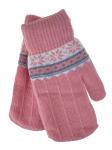 Зимние женские варежки из шерсти с подкладом из искусственного меха, цвет розовый