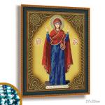 Алмазная мозаика на подрамнике 27х33 Икона Божией Матери Нерушимая стена / LP108 /50/частичная выкладка