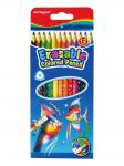 Цветные стираемые карандаши KEYROAD с ластиком 12цв, трехгранные, корпус с принтом, картонный футляр