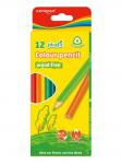 Цветные пластиковые карандаши KEYROAD 12цв., трехгранные, картонный футляр