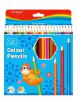 Цветные карандаши KEYROAD 24цв, шестигранные, картонный футляр