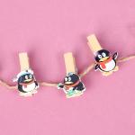 Прищепки декоративные с верёвкой для подвеса «Пингвины» набор 10 шт., 2,5 * 12,5 * 13,5 см