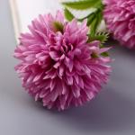 Цветы искусственные "Хризантема помпон" d-6 см 80 см, сиреневый