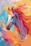 Разноцветный портрет коня