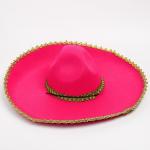 Карнавальная шляпа «Сомбреро», цвет розовый, р. 56–58